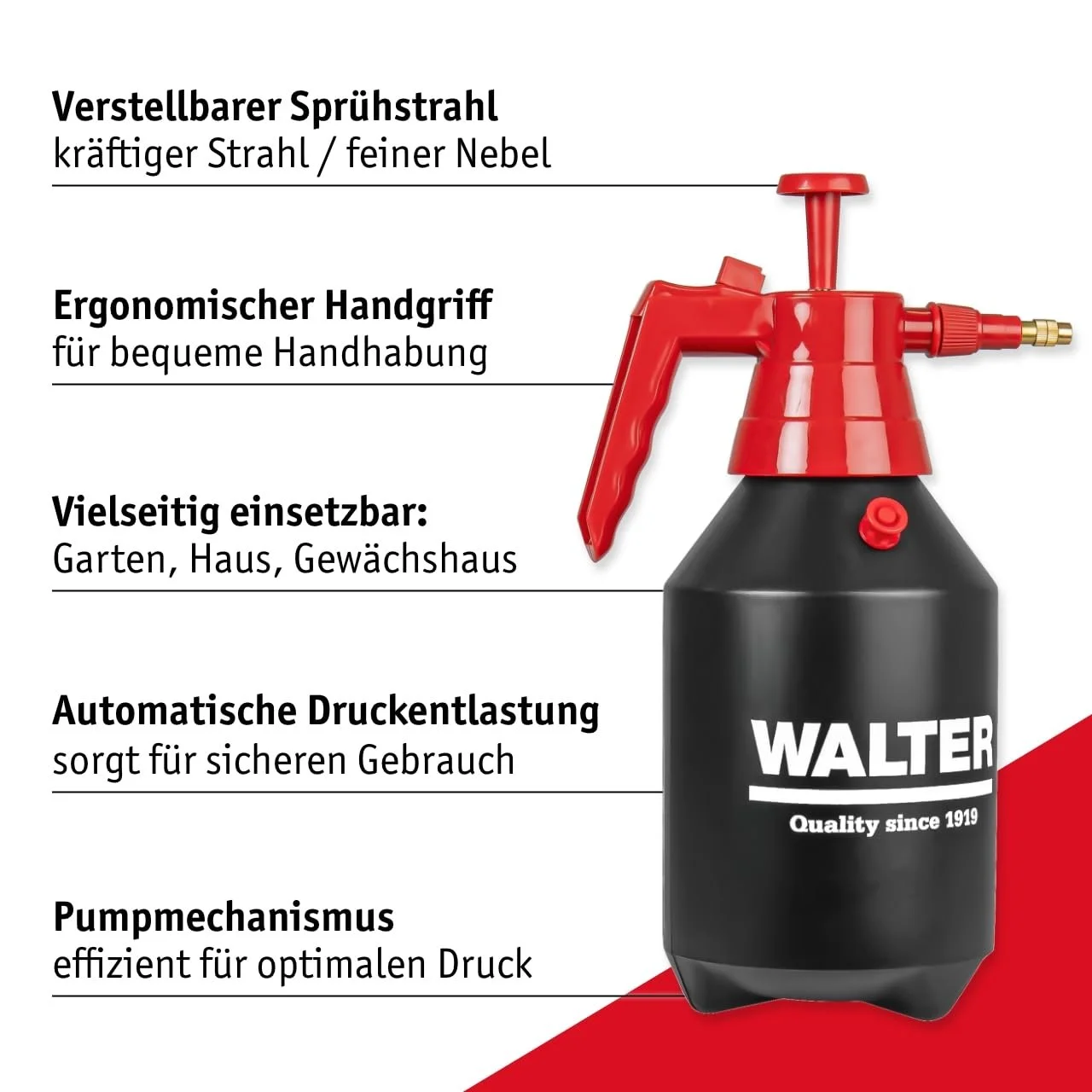 Набір обприскувачів WALTER 1.5 л + 5 л 3 Бар Регульована форсунка, фото №5 Набір обприскувачів WALTER 1.5 л + 5 л 3 Бар Регульована форсунка, фото №5