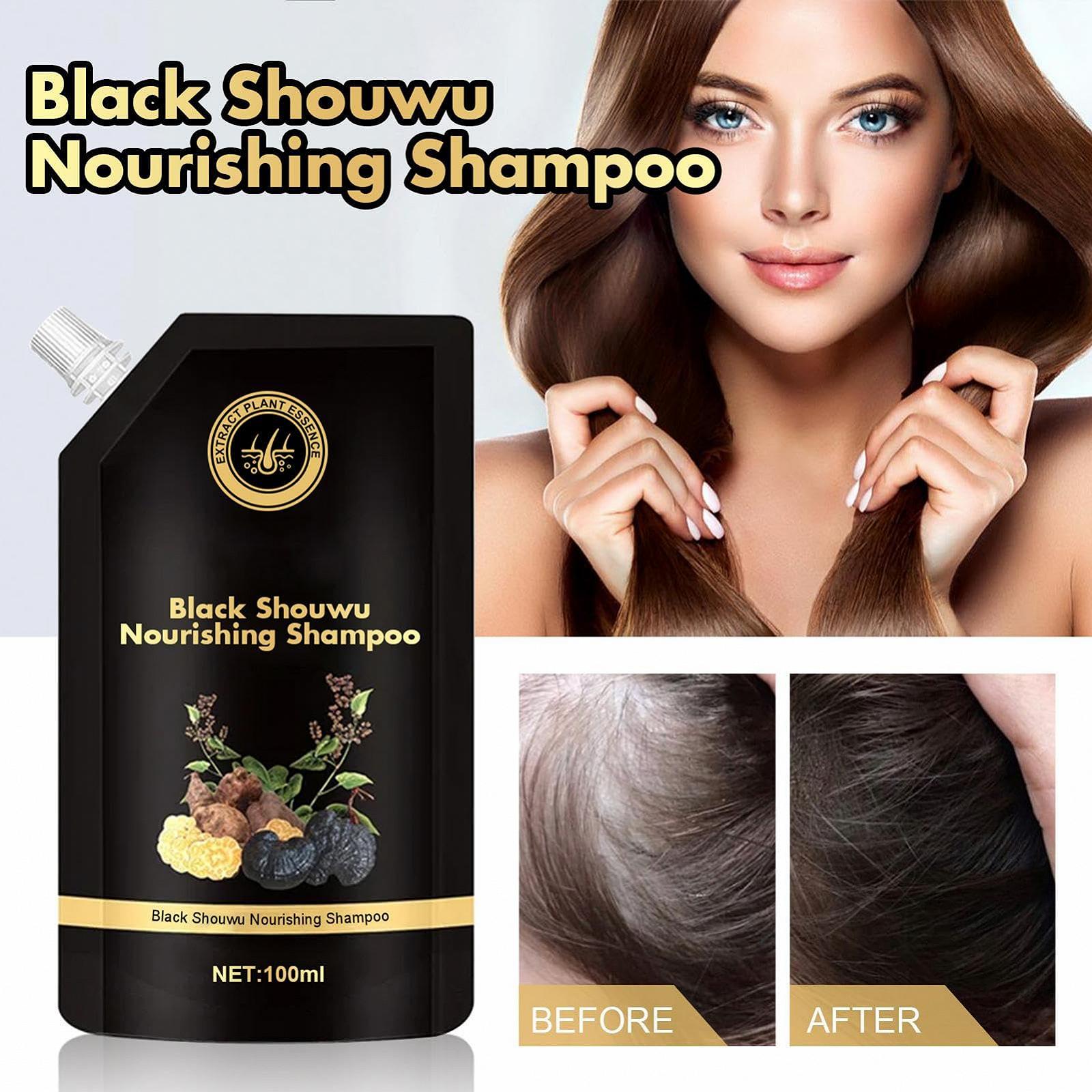 Шампунь Black Ganoderma Lucidum He Shou Wu 100 мл Natural Blackout, фото №2