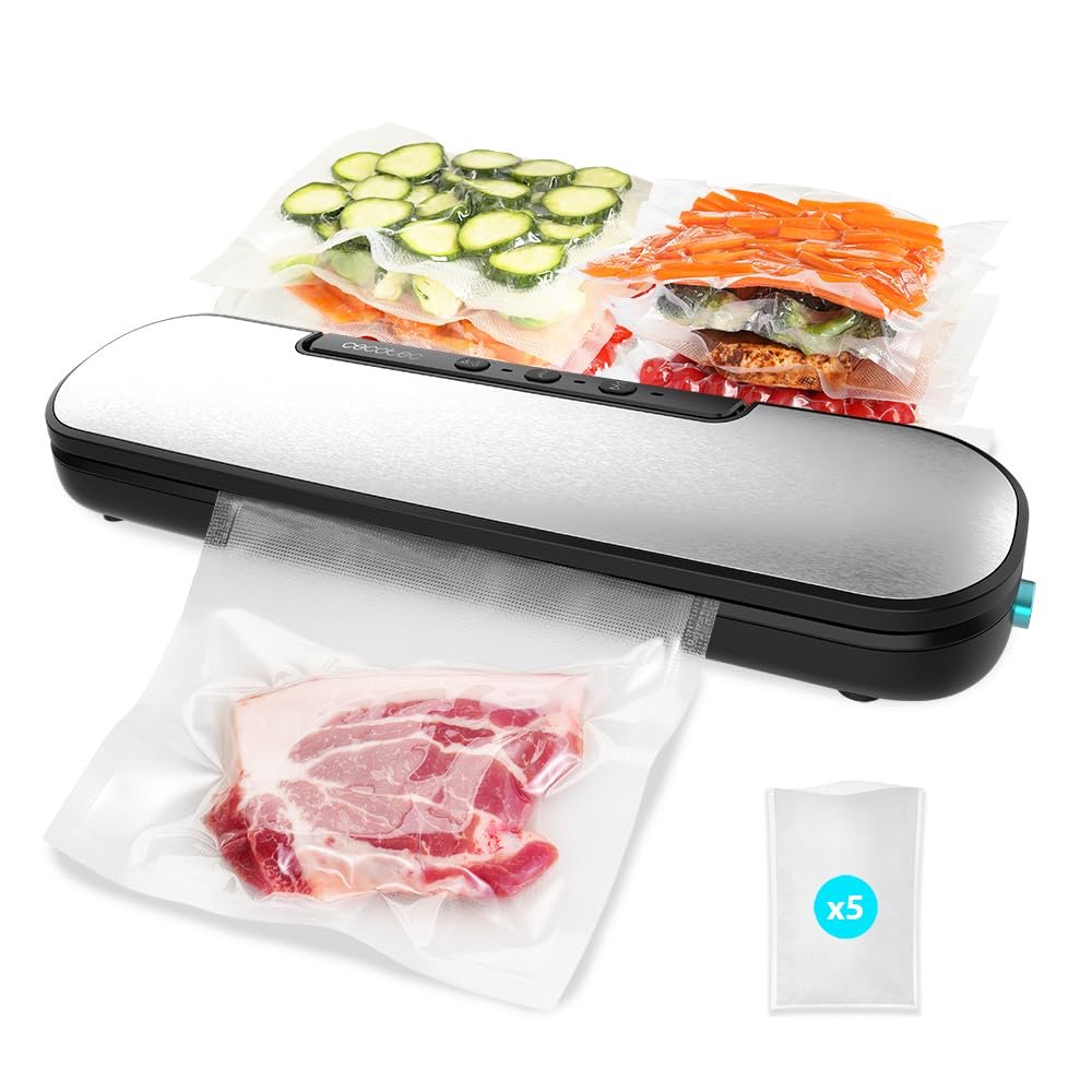 Вакуумний пакувальник Cecotec SealVac Easy Magnetic, 90 Вт, 10 секунд, вакуумне запаювання, тиск 0,6 бар, запаювання 30 см, матеріал ABS, 8 режимів, включає 5 пакетів, вбудований різак, фото №1