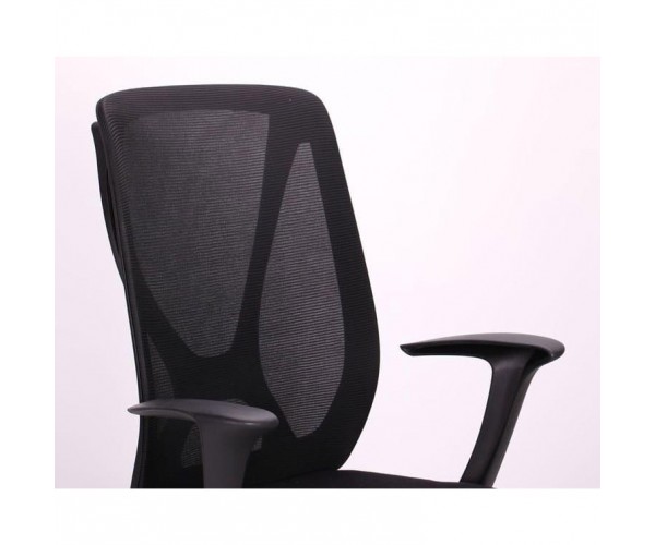 Офісне крісло для персоналу Art Metal Furniture Nickel Black сидіння Сідней-07/спинка Сітка SL-00 чорна 297089, фото №5