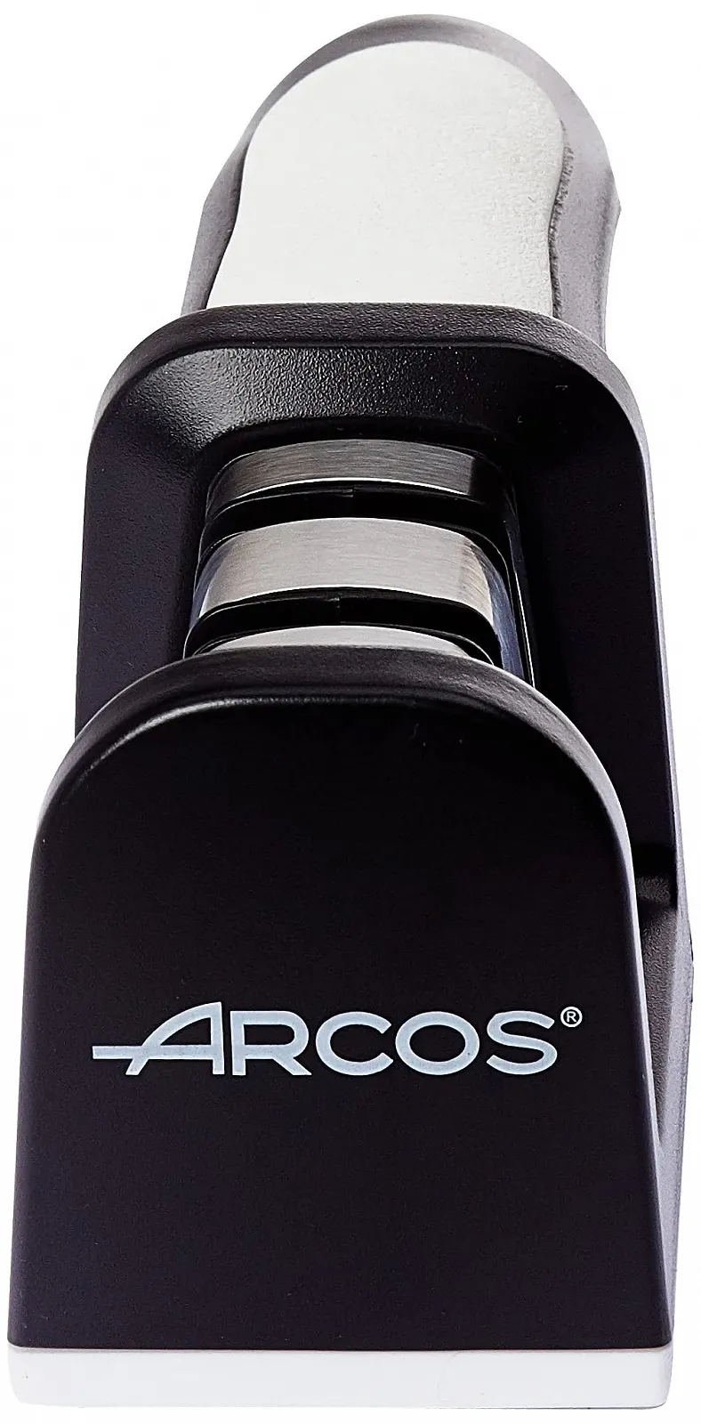 Ручная точилка для ножей Arcos 610624 ABS + TPE Керамические и карбидные ролики Бело-черная, фото №3