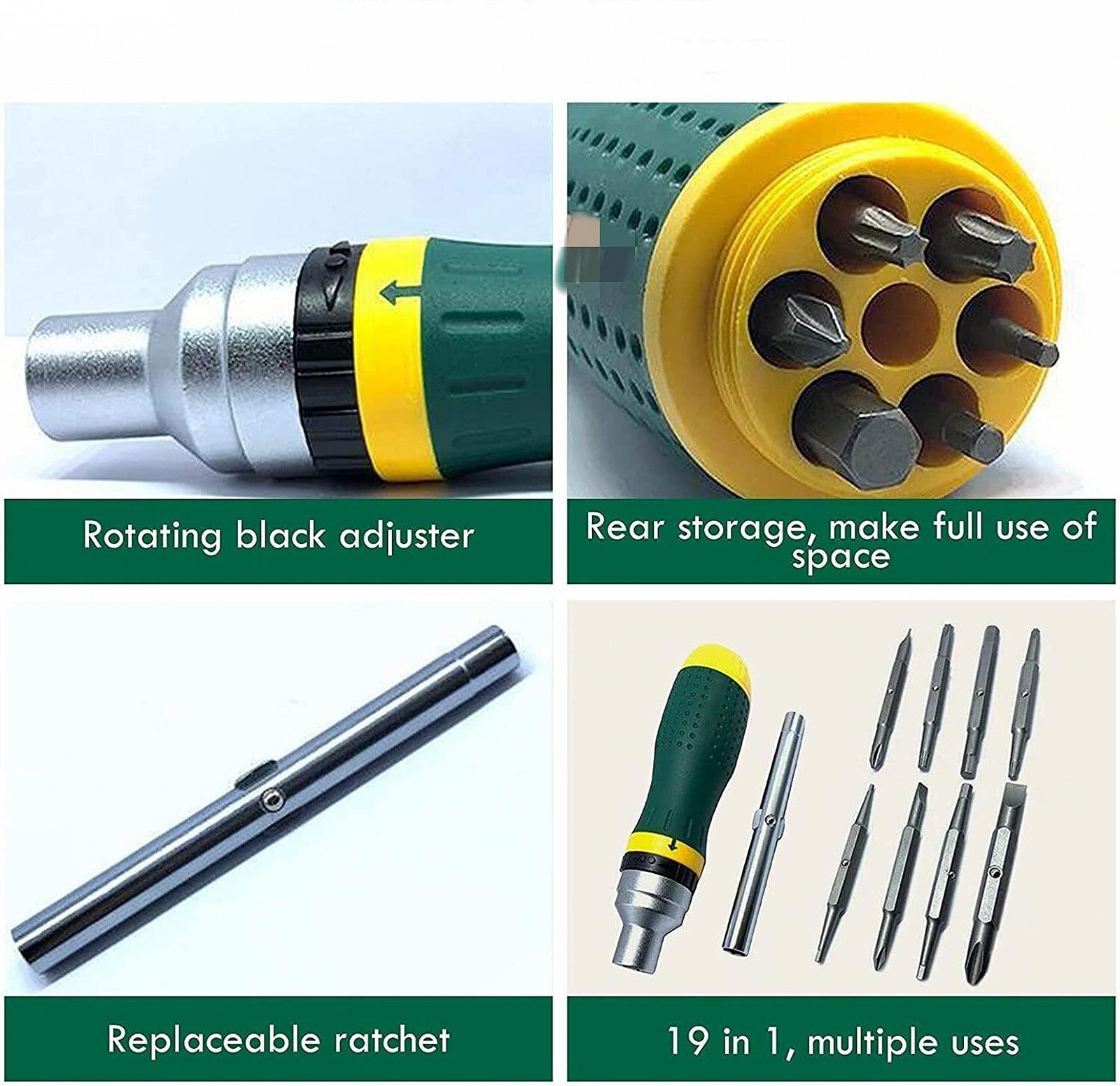 Набір викруток FHYTGBS 19-in-1 Ручний мультифункціональний Хрест Ратч З ременем і коробкою, фото №4 Набір викруток FHYTGBS 19-in-1 Ручний мультифункціональний Хрест Ратч З ременем і коробкою, фото №4