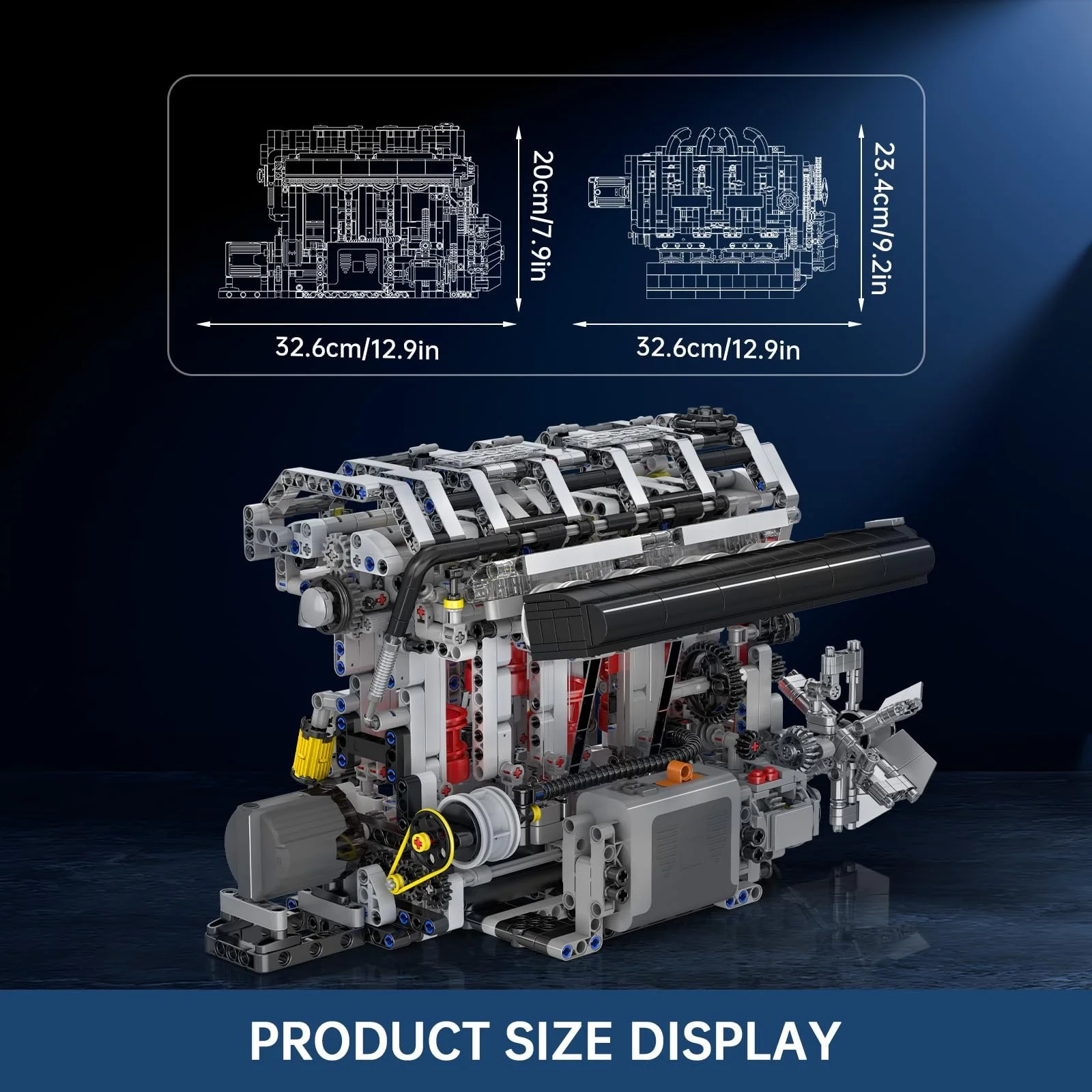 Строительные блоки Двигатель Mould King Technik L4 Модель двигателя 1787 деталей, фото №2