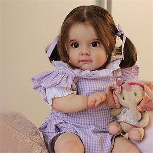 Кукла Reborn 24 Дюйма Мягкое Тканевое Тело Красотка Ребенок для Детей от 3 Лет с Аксессуарами - Фото 1