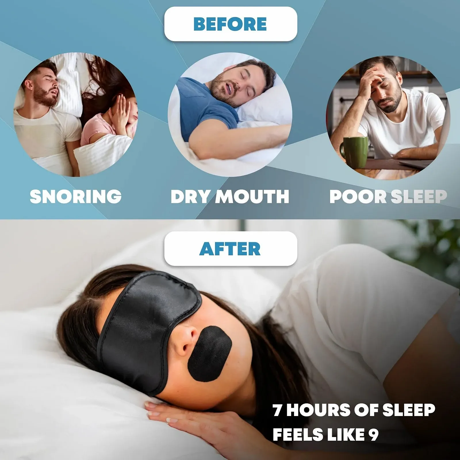 Ленты для рта для сна (30 шт.) против храпа, черные, фото №4