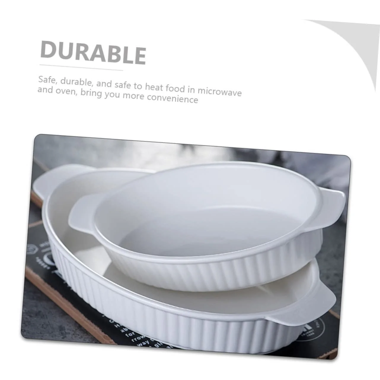 Форма для запекания OUNONA Керамическая с двойной ручкой, фото №7