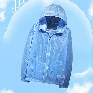 Літня дихаюча вітровка з капюшоном QUINTRA однотонна для жінок, захист від сонця, колір кремовий synthetic.ua - Фото 1