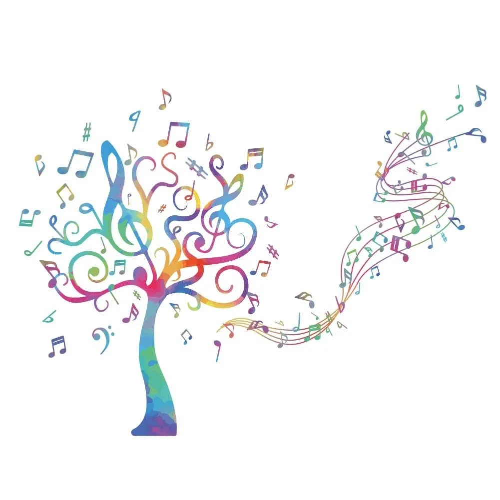 Наклейка на стіну SUPERDANT Музичні дерева Музичні ноти Самоклейна Різнокольорова, фото №3
