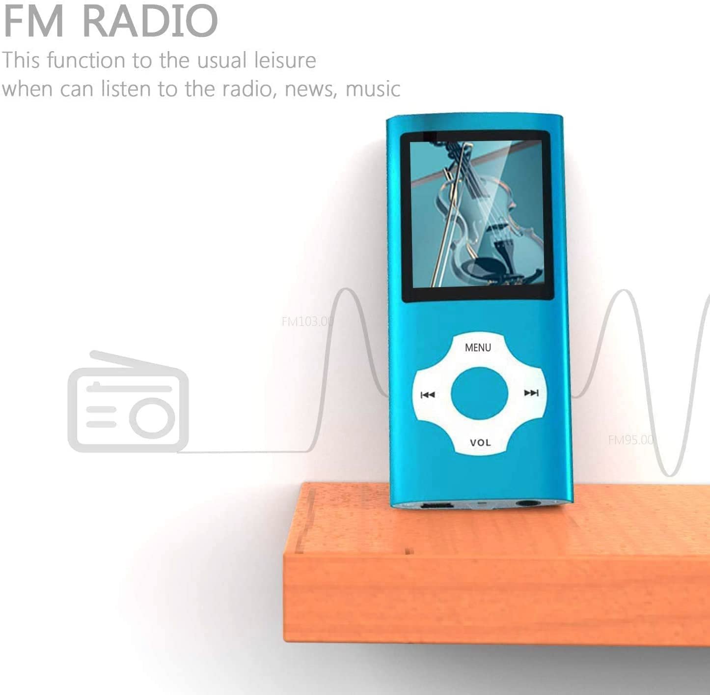 MP3 плеер Hotechs Slim Design 32GB Card Digital LCD Display 1.8 Inch FM Radio, фото №4