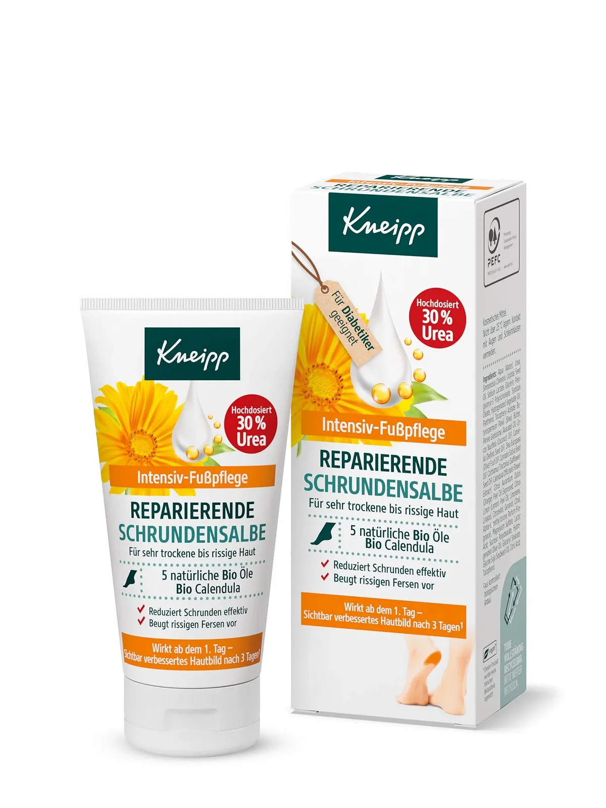 Мазь для ніг Kneipp Repairing Cracked Ointment 30% Urea з органічною календулою 50 мл, фото №1