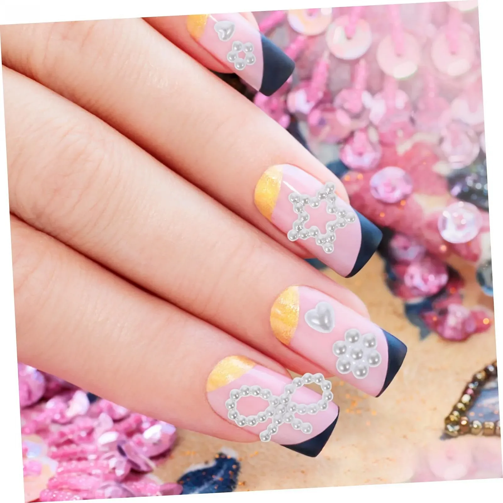 Прикраса FRCOLOR 2 набори, штукатурки для камені для аксесуари для манікюру своїми руками, ювелірні вироби для прикраси для себе, патч, білий, фото №5