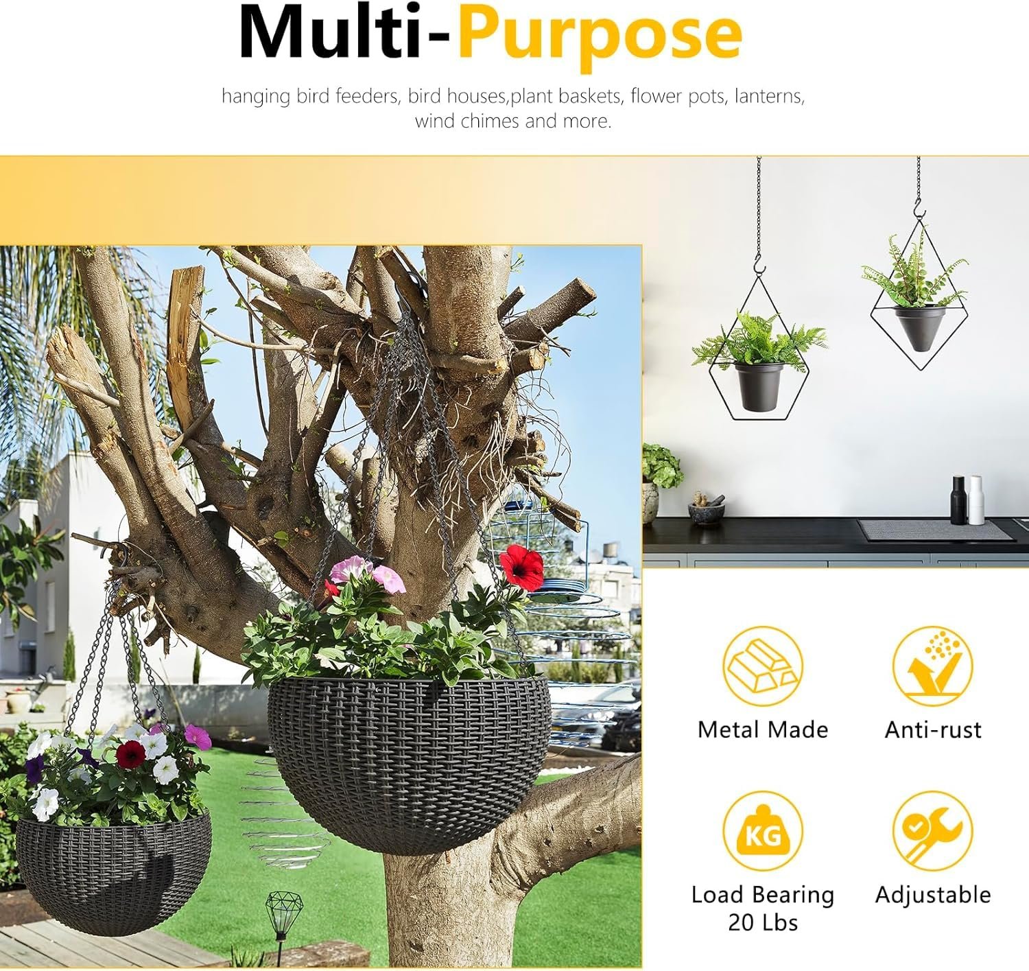 Ланцюг для підвішування DIY 5 м з гачками та шурупами чорний, фото №5 Ланцюг для підвішування DIY 5 м з гачками та шурупами чорний, фото №5