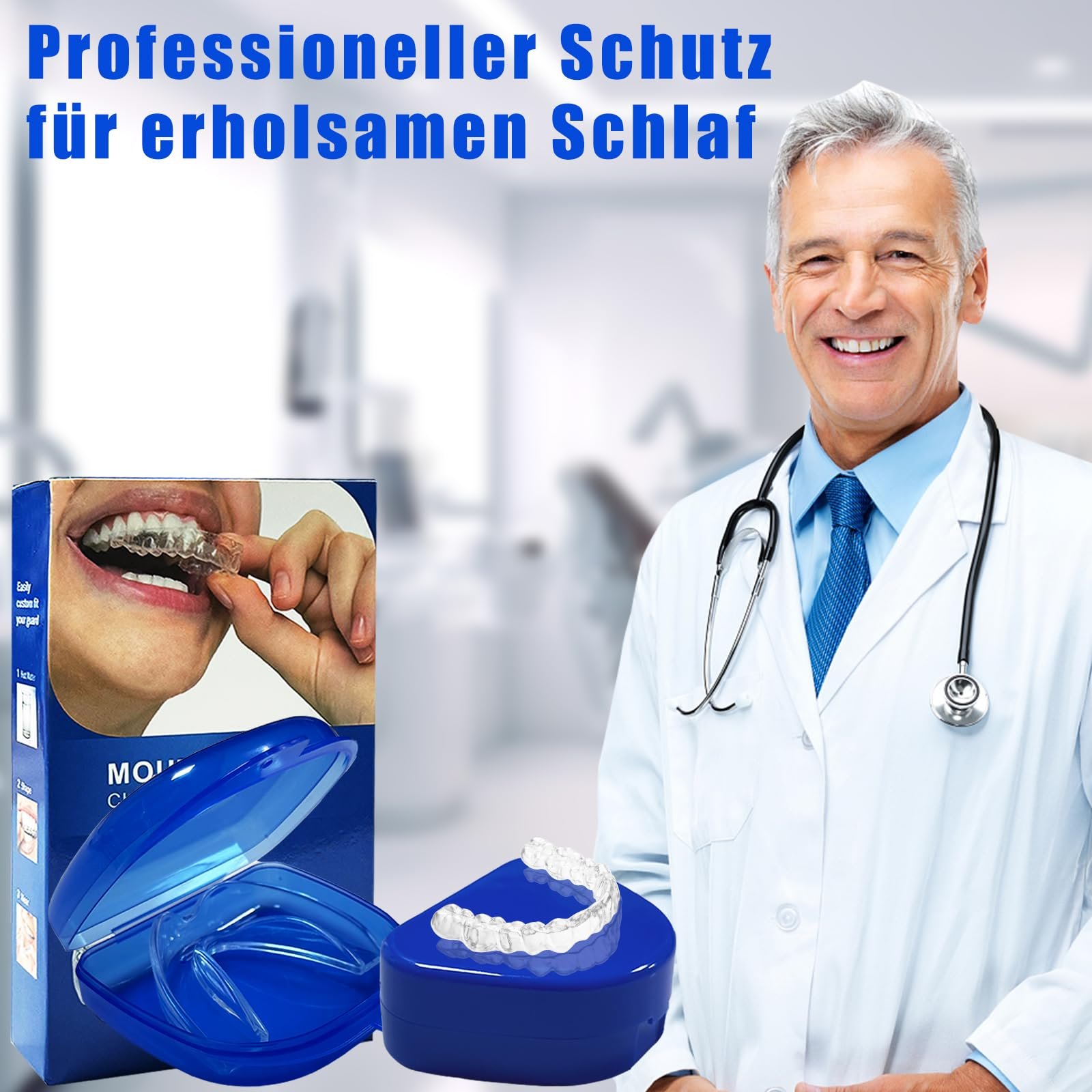 Нічна шина від бруксизму, набір з 4, 2 розміри, багаторазова, гнучка, без BPA, фото №4