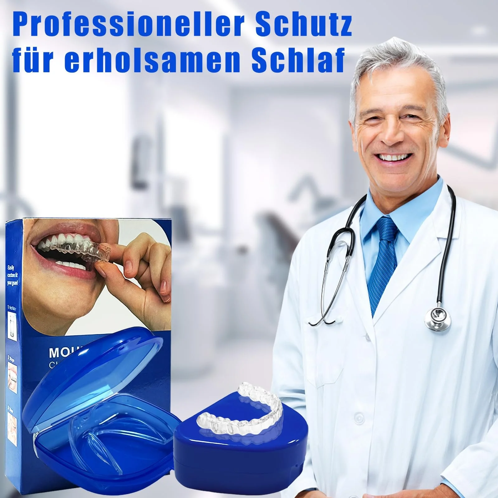 Ночная шина от бруксизма, набор из 4, 2 размера, многоразовая, гибкая, без BPA, фото №4