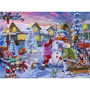 Пазл Tektalk 500 деталей Дерев'яний Snowman Stacking - Фото 1