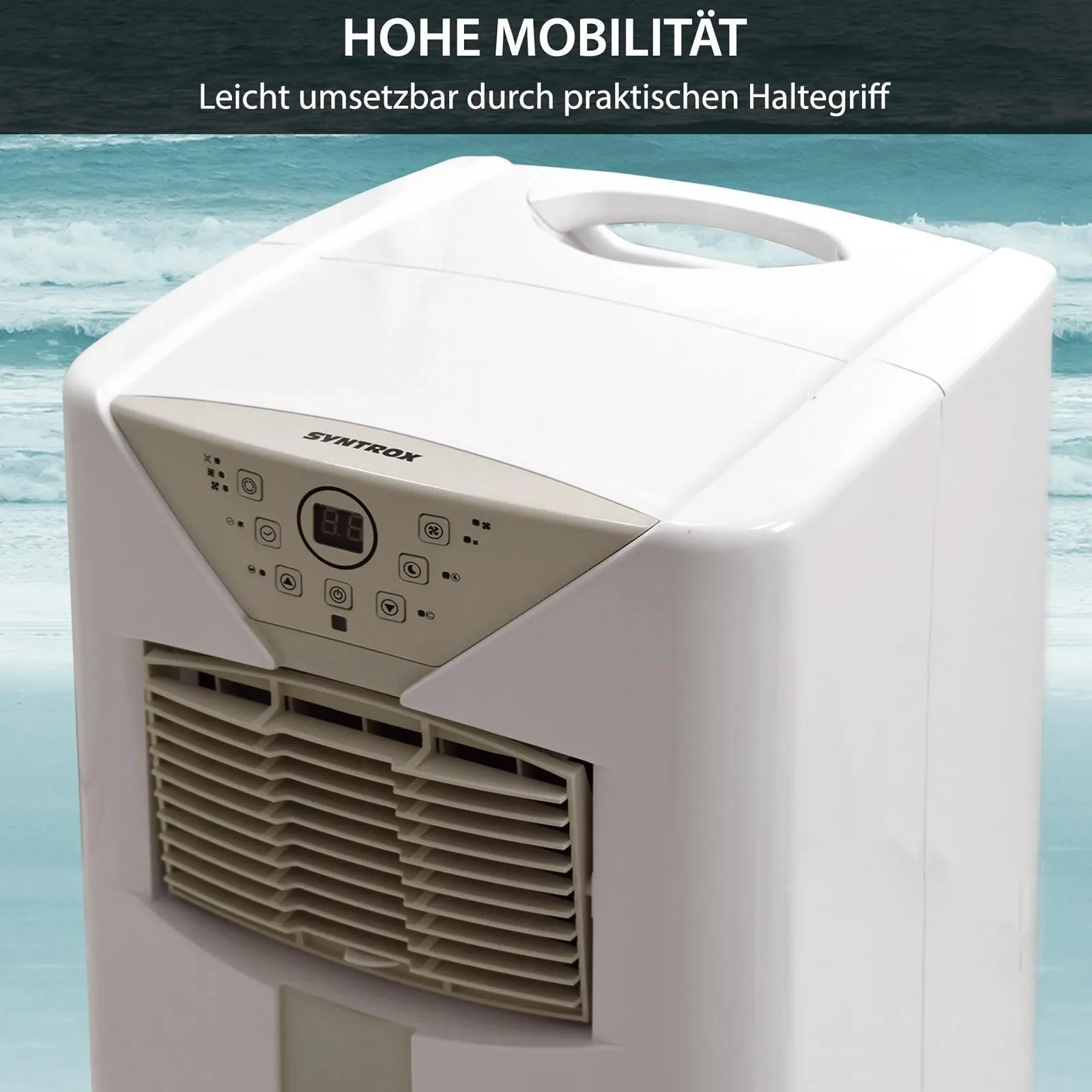 Мобільний кондиціонер Syntrox Germany Fresco 9000 BTU 3-в-1 з дистанційним керуванням та таймером, фото №4 Мобільний кондиціонер Syntrox Germany Fresco 9000 BTU 3-в-1 з дистанційним керуванням та таймером, фото №4