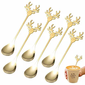 Набір ложок Elk, 6 шт, нержавіюча сталь, золотий - Фото 1