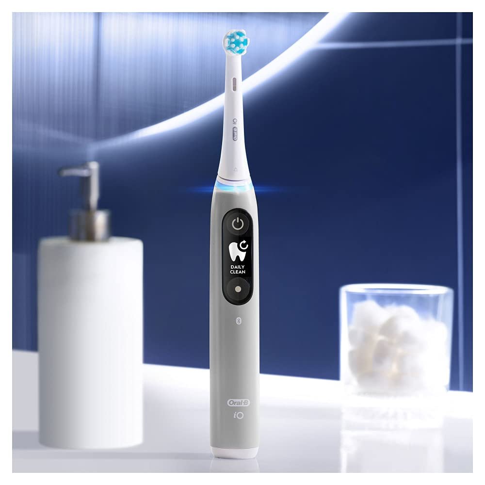 Електрична зубна щітка Oral-B iO Series 6, 5 режимів чищення, магнітна технологія, дисплей і дорожній футляр, сірий опал, фото №3