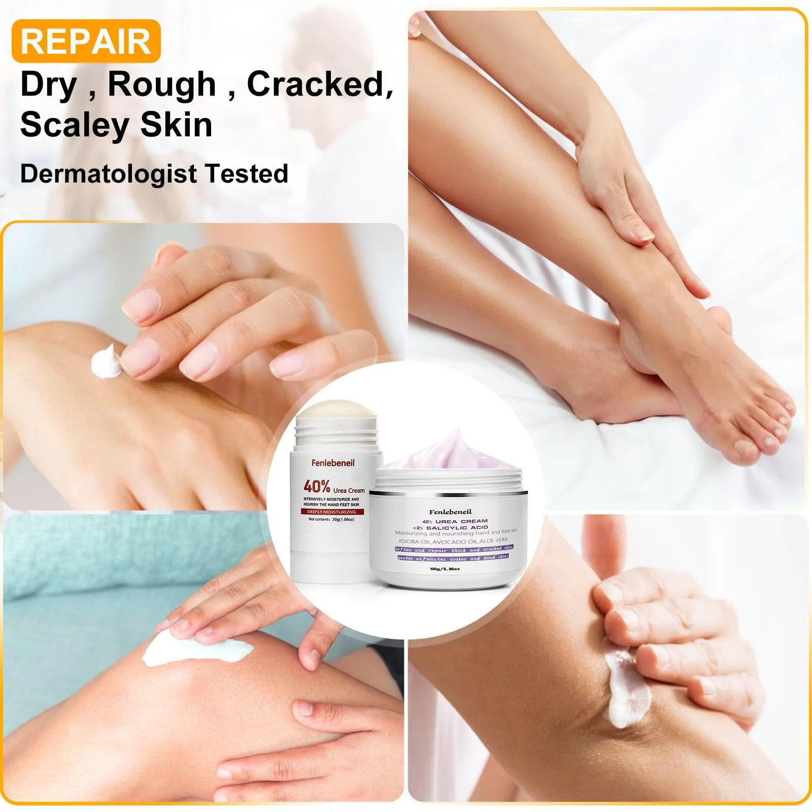 Набор кремов для ног Urea Cream 40%, 42% Plus 2% Salicylic Acid для сухих пяток и мозолей, фото №3