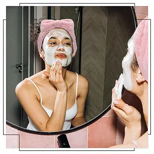 Повязка для волос Schleife Эластичная для SPA процедур и очистка лица Полосатая Розовая M synthetic.ua - Фото 1