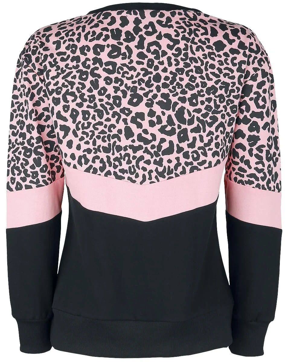 Женская Толстовка RED by EMP с леопардовым принтом Черный/Розовый, фото №2