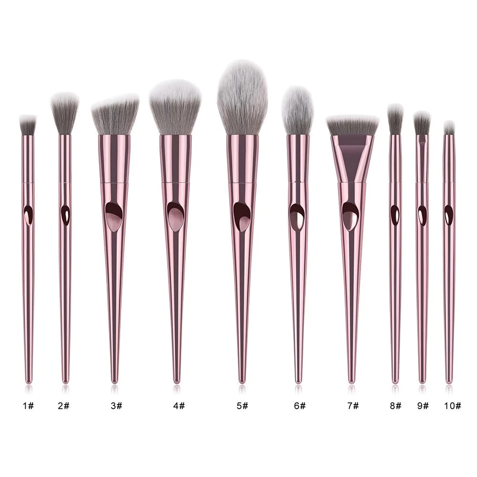 Набір JTRHD Makeup Brushes 9 штук для макіяжу натуральний тон високої чіткості професійний для дівчат жінок Рожеве золото, фото №1