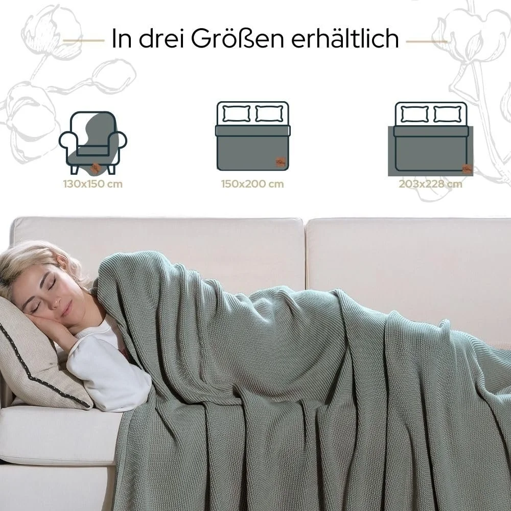 Покривало Dalisa Бавовна органічна 100% Зелений 150 x 200 см, фото №3 Покривало Dalisa Бавовна органічна 100% Зелений 150 x 200 см, фото №3