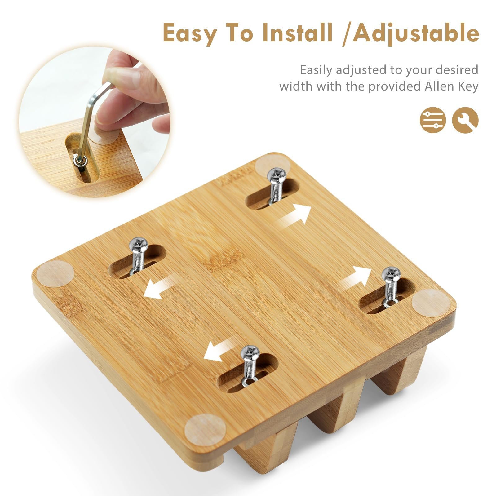 Вертикальная Подставка для Ноутбука Бамбук Двойная с Регулируемой Док-станцией 2,5 - 4,5 см, фото №4