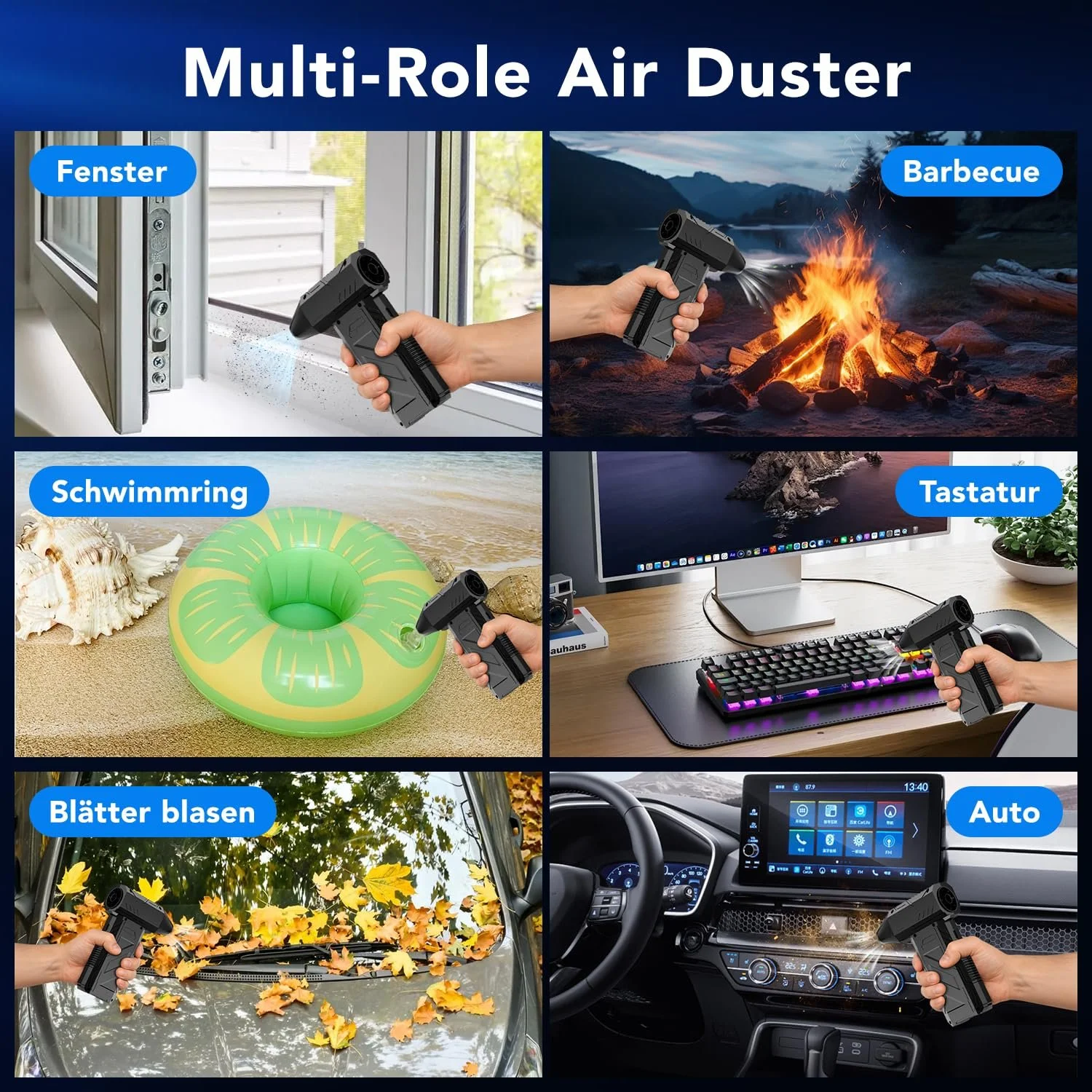 Електрична повітродувка Shuniu 130,000 RPM 3 швидкості 6000 mAh Mini, фото №5 Електрична повітродувка Shuniu 130,000 RPM 3 швидкості 6000 mAh Mini, фото №5