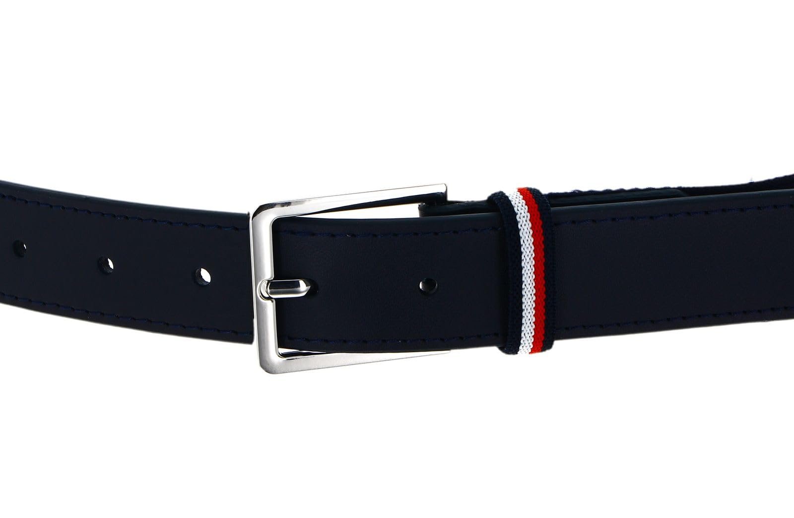 Ремень эластичный кожаный Tommy Hilfiger W70 Space Blue, Space Blue, фото №2