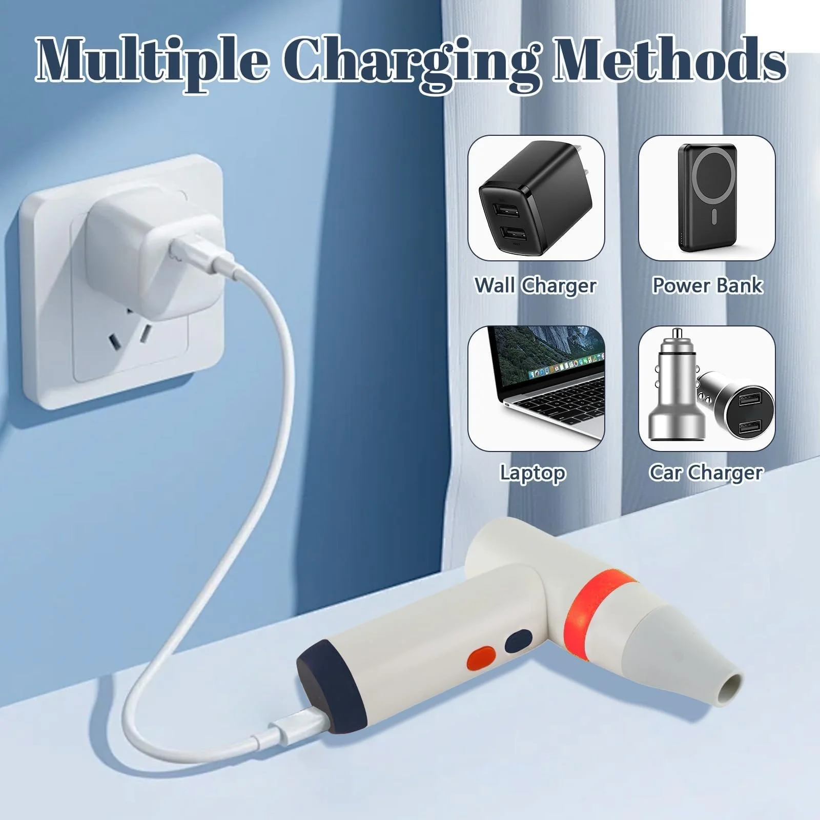 Аккумуляторный воздуходувка 4-скоростной 100 000 об/мин 1100 мАч, фото №6