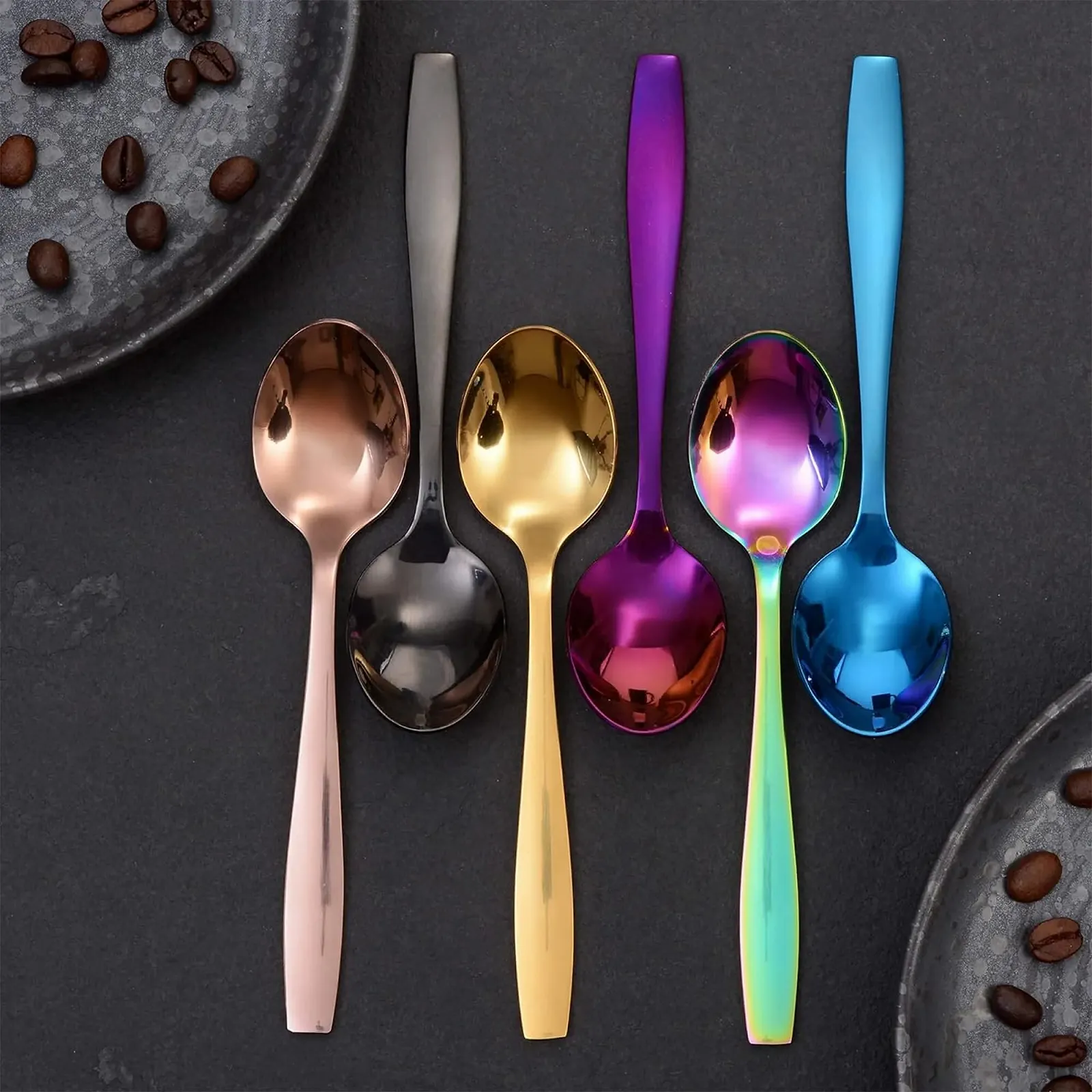 Набір виделок для торта і кавових ложок Kigstein 12 штук різнокольоровий, фото №2 Набір виделок для торта і кавових ложок Kigstein 12 штук різнокольоровий, фото №2