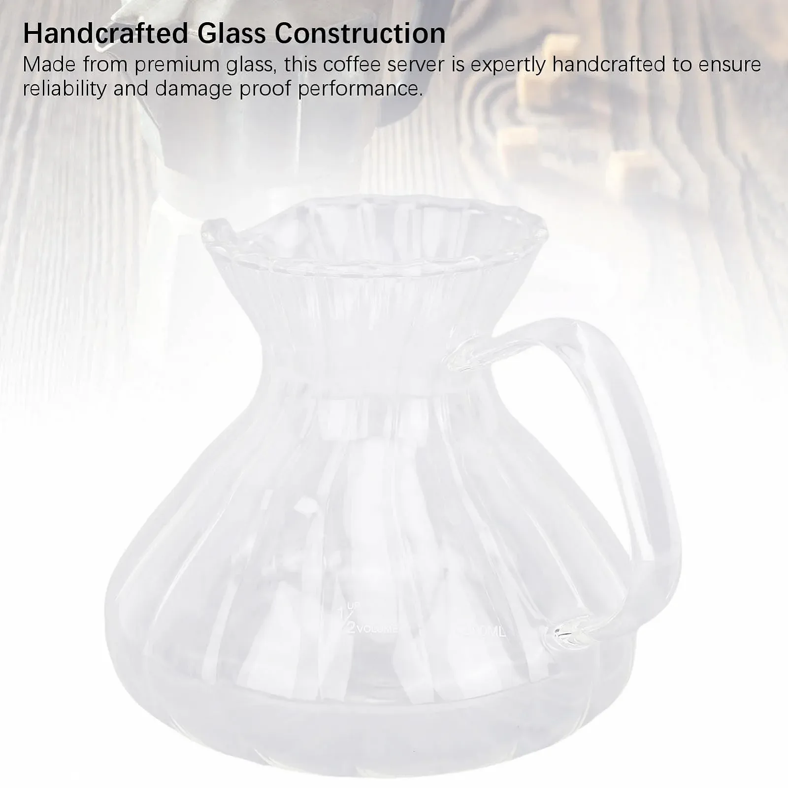 Сервер для кофе Стеклянный, ручной работы 500 мл Прозрачный, фото №4