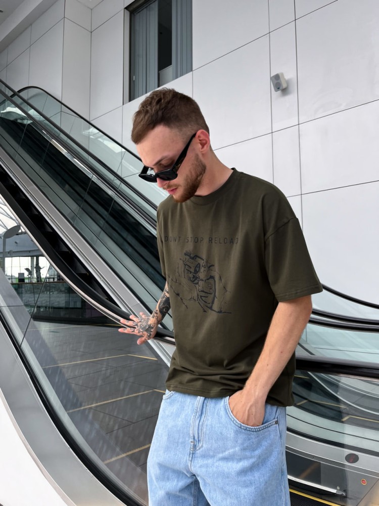 Футболка Reload Don't Stop хакі, фото №4