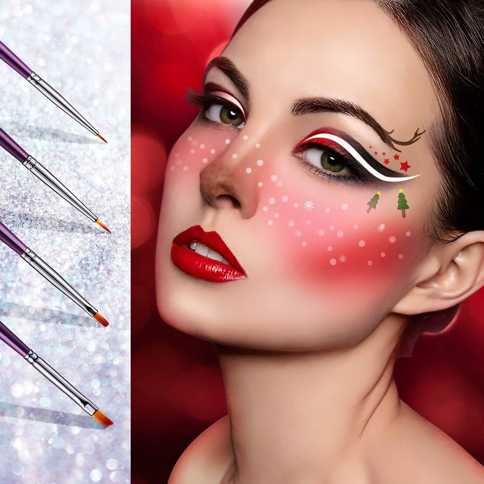 Набір пензлів EIGSHOW Eyeliner Angled Eyeliner Brush, Tight Liner Brush, Definer Brush, Ultra Fine Liner Brush для детальної точності підводки для очей, заповнення брів, фото №6