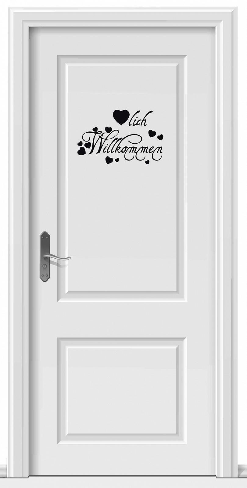 Наклейка на стіну A346 Herzlich Willkommen 60 x 38 см чорна, фото №3 Наклейка на стіну A346 Herzlich Willkommen 60 x 38 см чорна, фото №3