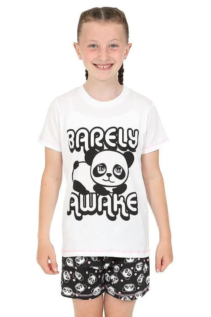 Пижама The Pyjama Factory Panda Barely Awake для девочек, шорты, хлопок, черно-белая, фото №2 Пижама The Pyjama Factory Panda Barely Awake для девочек, шорты, хлопок, черно-белая, фото №2