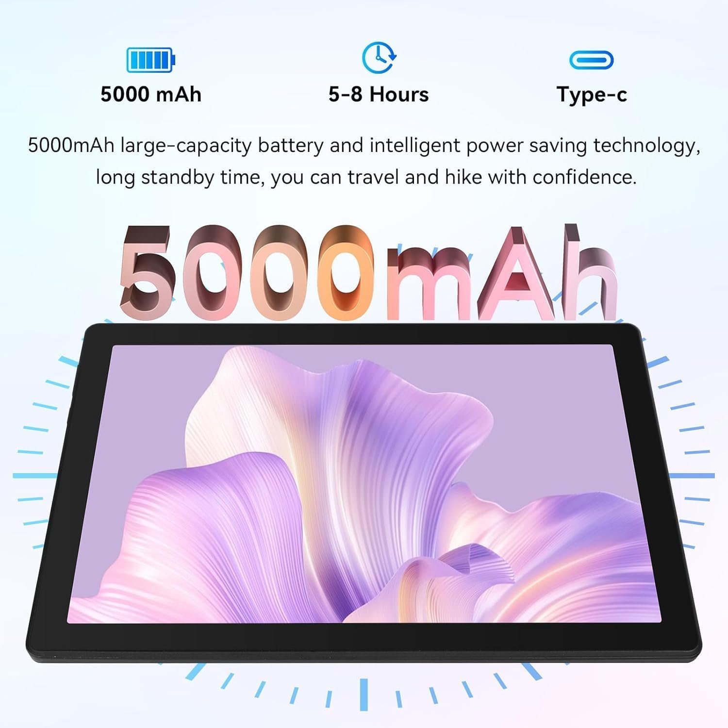 Планшет 10.1" FECLYDET C107 4+6/128Gb 8 ядер Android 14 5000 mAh Серый, фото №2