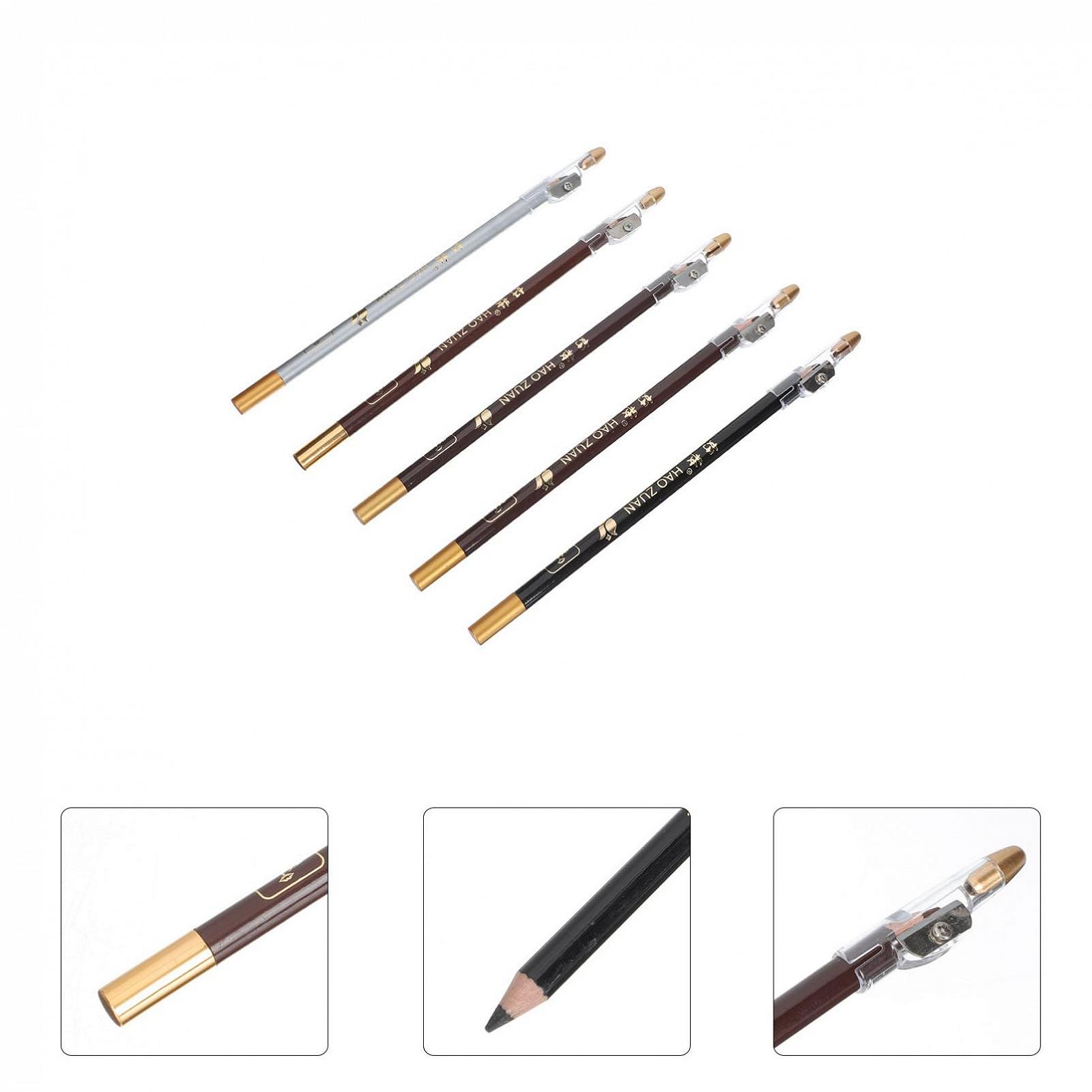 Олівець HONMEET Haozhuang для брів і підводки для очей Темно-коричневий Дерев'яний Упаковка з 5, фото №4 Олівець HONMEET Haozhuang для брів і підводки для очей Темно-коричневий Дерев'яний Упаковка з 5, фото №4