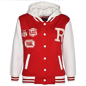 Бейсбольная куртка с капюшоном A2Z 4 Kids Girls' Baby Pink R Fashion NYC/Fox Varsity Style, длинные рукава, повседневный стиль, розовый цвет - Фото 1