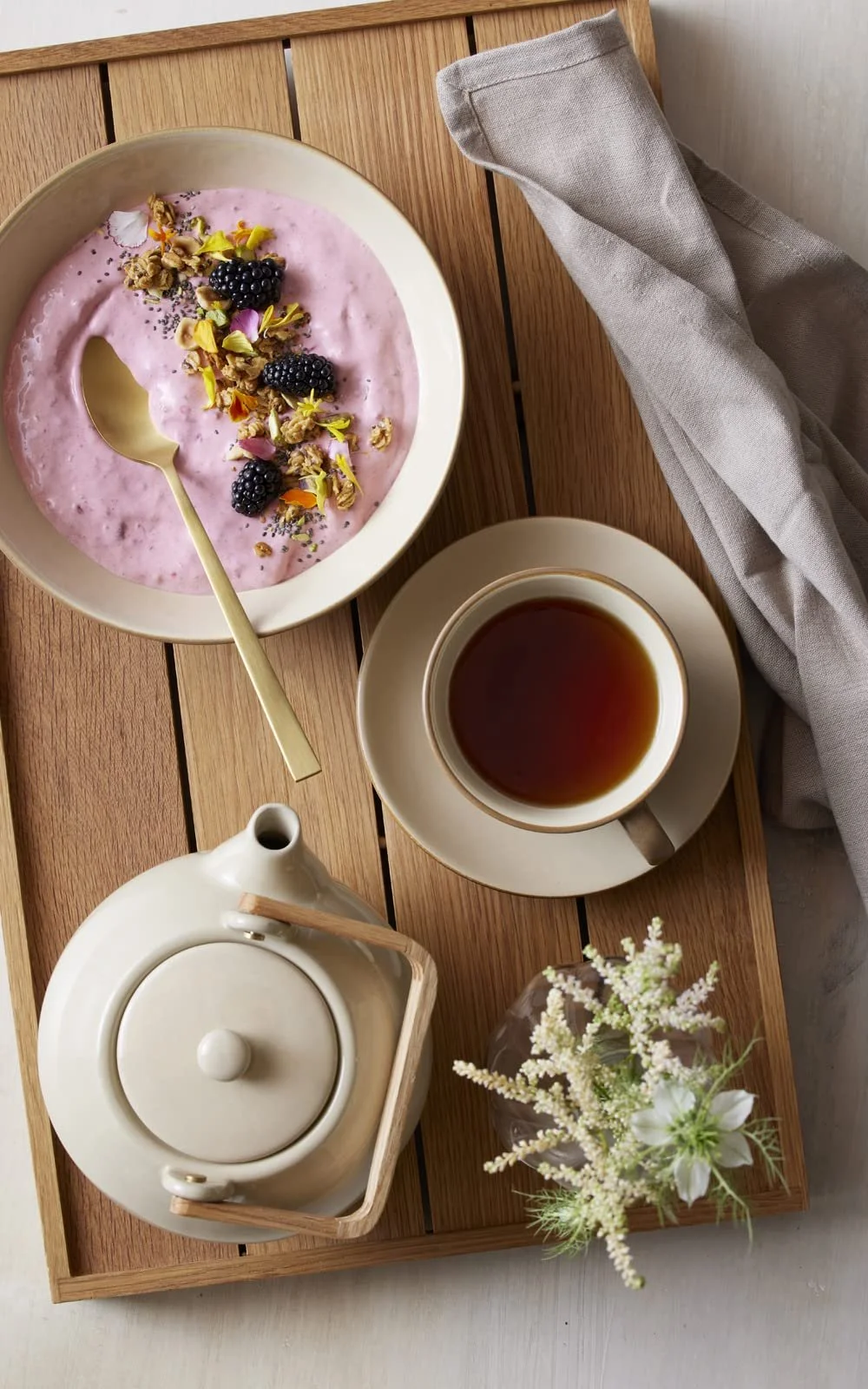 Тарелка для пасты BITZ Диаметр 20 см Каменная керамика Дерево / Песок, фото №9