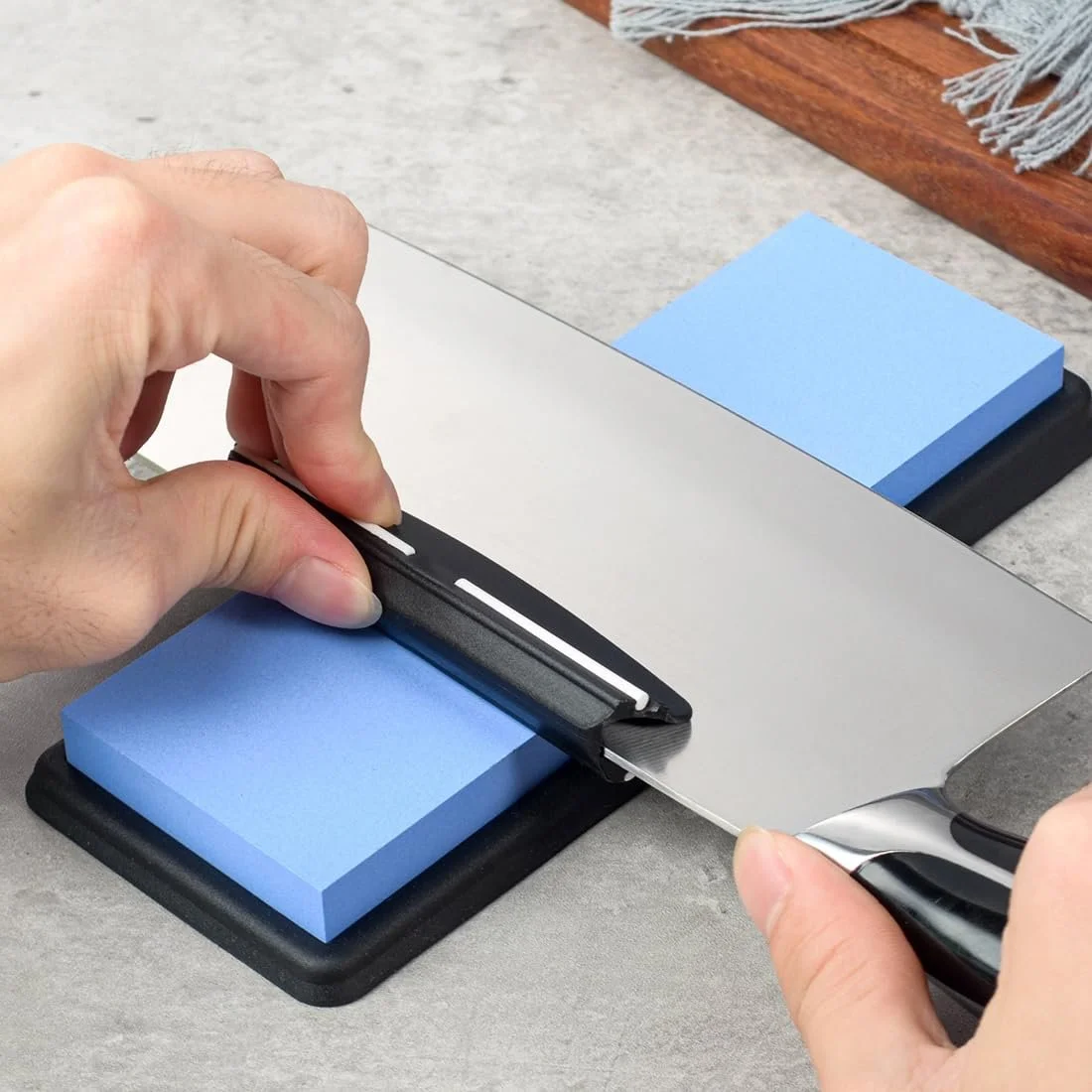 Набір тримачів кута заточування ножів 2 шт. ABS-пластик 100 мм Чорний, фото №5