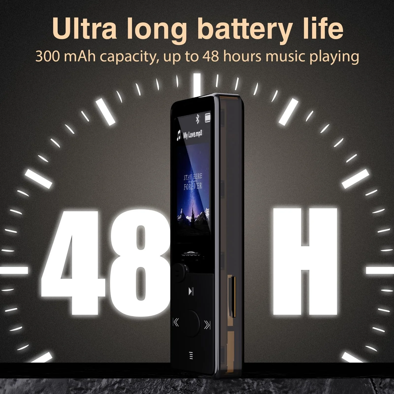 MP3-плеер Bluetooth 5.3 HiFi Sound, FM-радио, 32 ГБ для детей и взрослых, с наушниками, возможность вставить TF-карту Черный, фото №4
