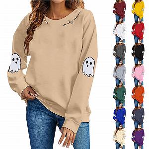 Женский свитшот Generisch Halloween, графика, круглый вырез, костюм на Хэллоуин, ведьма, Harajuku, мягкий, для девушек-подростков - Фото 1
