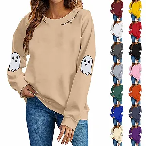 Женский свитшот Generisch Halloween, графика, круглый вырез, костюм на Хэллоуин, ведьма, Harajuku, мягкий, для девушек-подростков - Фото 1