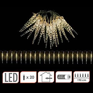 LED Гірлянда-бурульки Spetebo 190 см, 20 конусів, теплий білий synthetic.ua - Фото 1