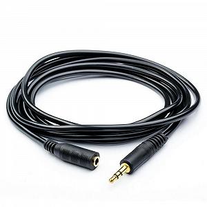 Удовжувач Audio DC3.5 папа-мама 3.0м, GOLD Stereo Jack круглий чорний кабель Пакет Q300 - Фото 1