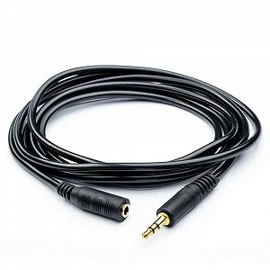 Удлинитель Audio DC3.5 папа-мама 3.0м, GOLD Stereo Jack круглый Black cable Пакет Q300