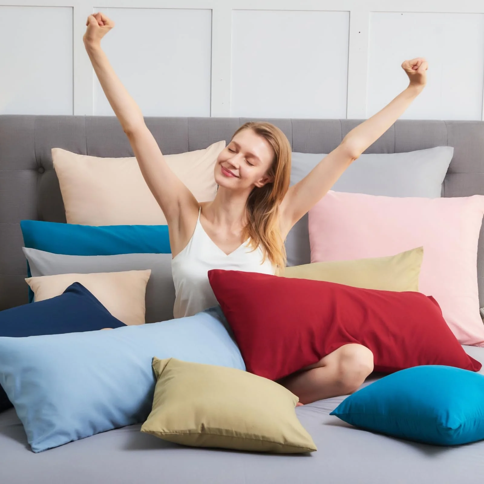 Наволочка Vielit для подушки для сну на боці 40 x 145 см, Набір з 2 наволочок, М'які наволочки, Сірий, фото №6 Наволочка Vielit для подушки для сну на боці 40 x 145 см, Набір з 2 наволочок, М'які наволочки, Сірий, фото №6