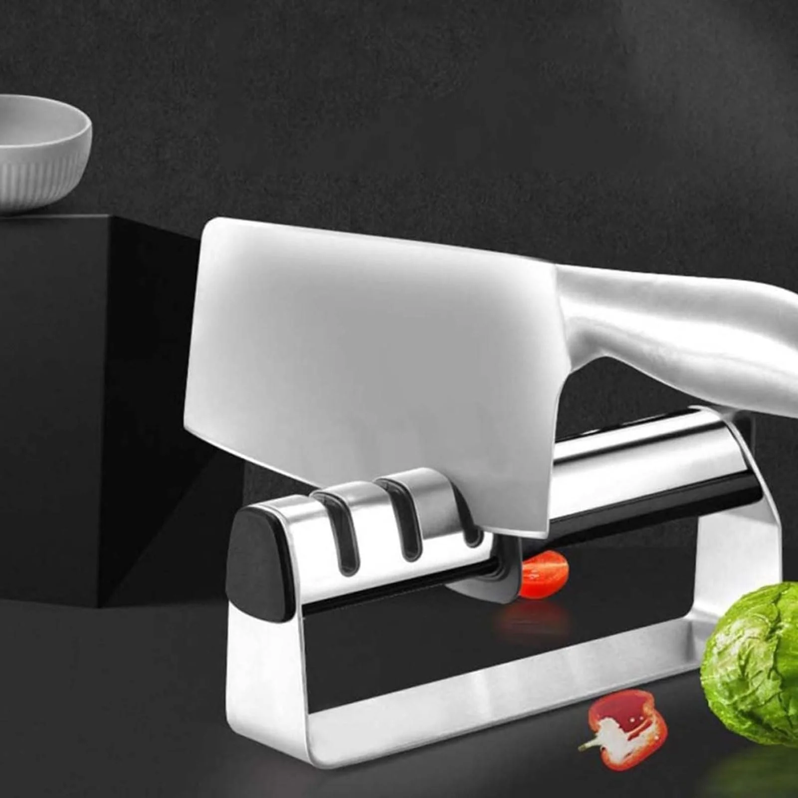 Точилка для ножів esmen 3-ступінчаста з нержавіючої сталі портативна, фото №4